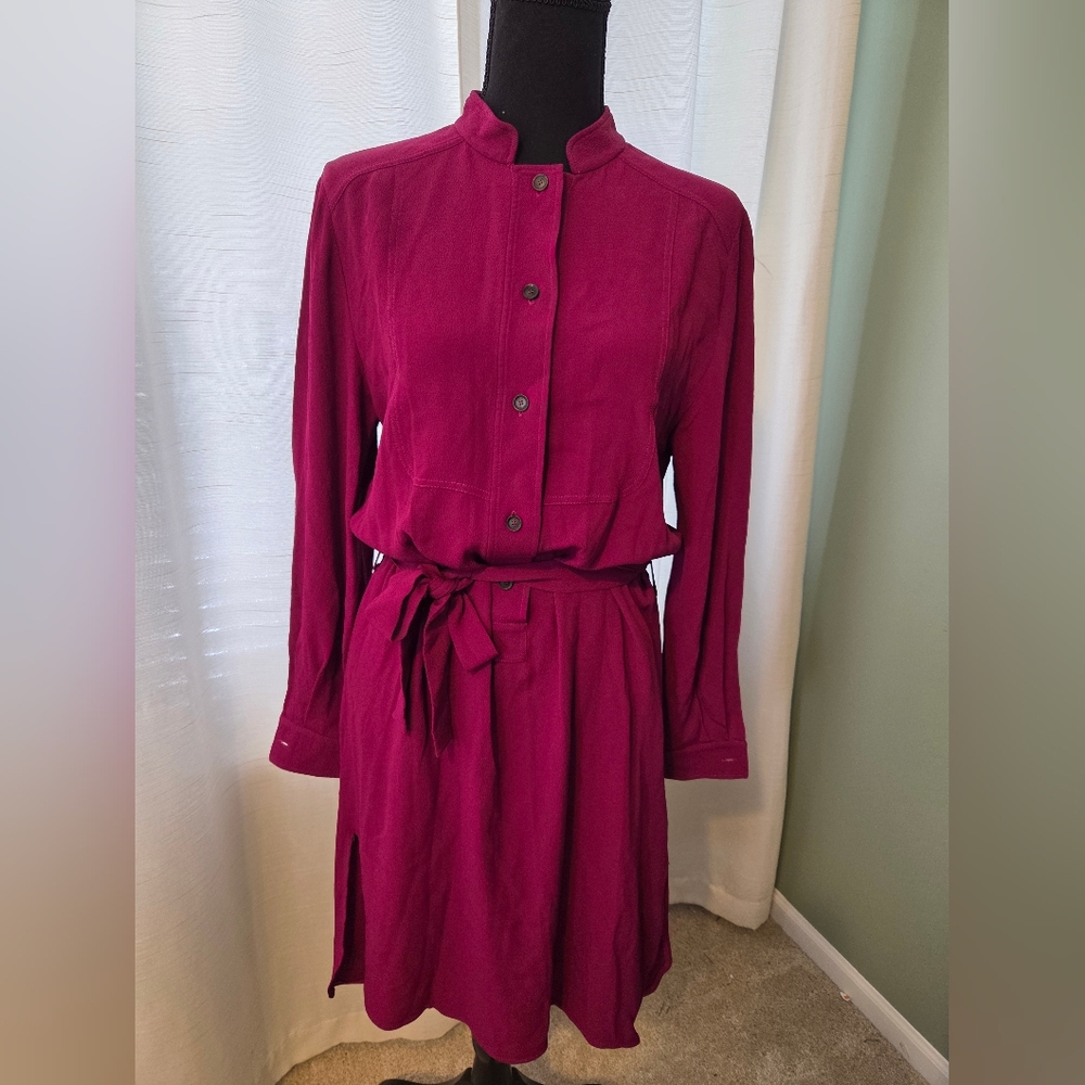 Gucci Long Sleeve Dress in Vibrant Magenta